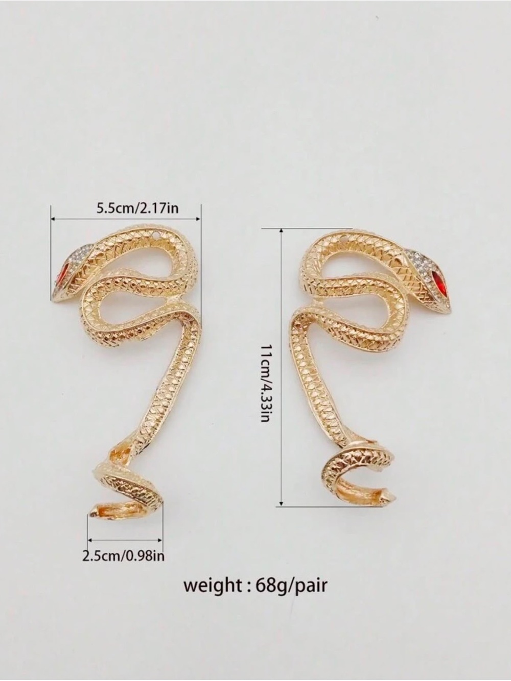 Red Patent Stiletto Heels with Gold Snake Accents - Picture 3 of 5